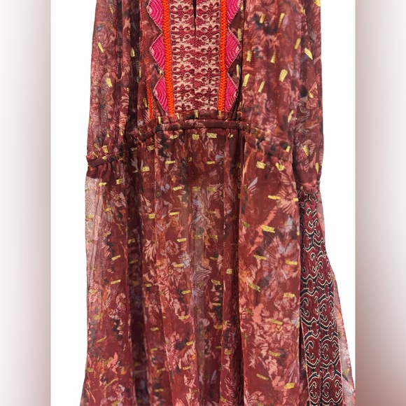 Free People RIA Maxi Dress/ Sleeveless Duster, Boho Sheer High Low Dress ☀️🌙☀️ - Picture 6 of 10